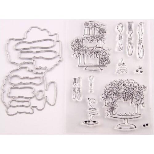 Metal Cutting Dies and Clear Stamps For Paper Making Card Craft Sets T1562 Dining Tableware Knife Mold Set