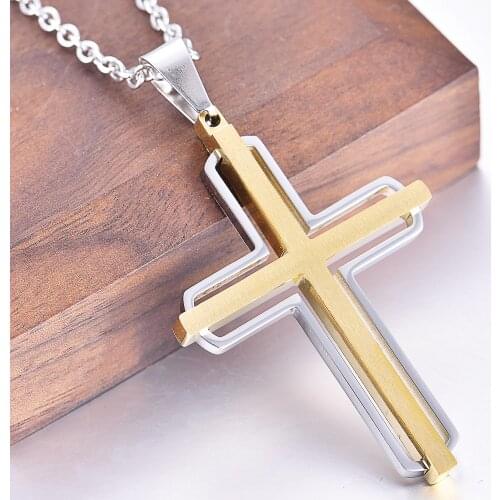 Fashion Hollow Cross Pendant Girl Short Long Chain Necklaces Jewelry for Women Wholesale