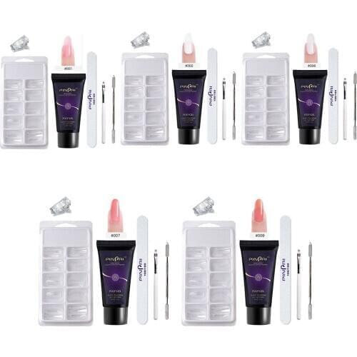 Nail Art Kit Painless Extension Manicure Set 100 Nail-shaped Chess Box,Clip,Phototherapy Color Palette,Quick-drying Solution