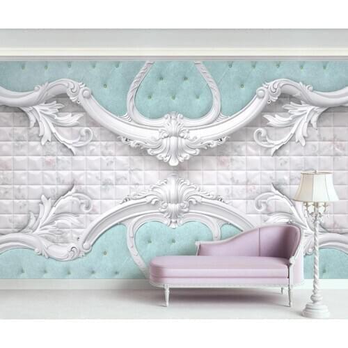 Wallpaper 3d modern stereoscope Luxury white relief wall paper for kids room Living room bedroom wall paper mural 3d