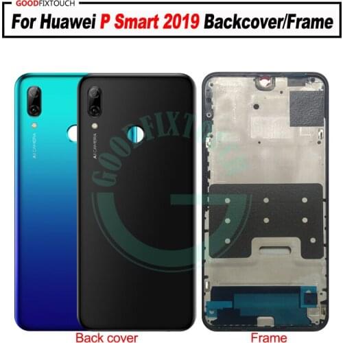 For Huawei P smart 2019 Front Bezel Frame Faceplate Housing Case with back cover for Psmart 2019 Replacement Parts