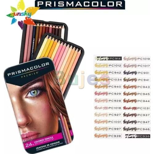 PRISMACOLOR PREMIER COLORED PENCIL SET 24ct SKIN COLOR BRAND NEW IN TIN PACKAGE/SEALED