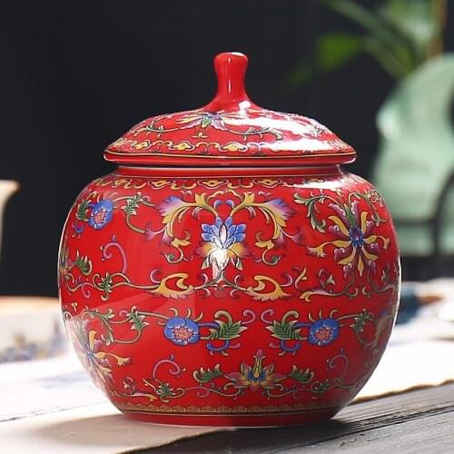 Retro Ceramic Sealed Tank Household 850ML Storage Tank Living Room Coffee Table Accessories Home Decoration Storage Tank