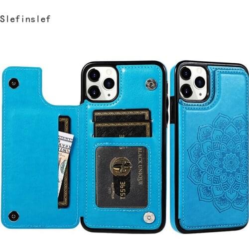 Luxury Mandala Flower Leather Wallet Case For iPhone SE 2020 Coque For iPhone 11 Pro XS Max XR X 6 6s 7 8 Plus 5 5s Phone Cover