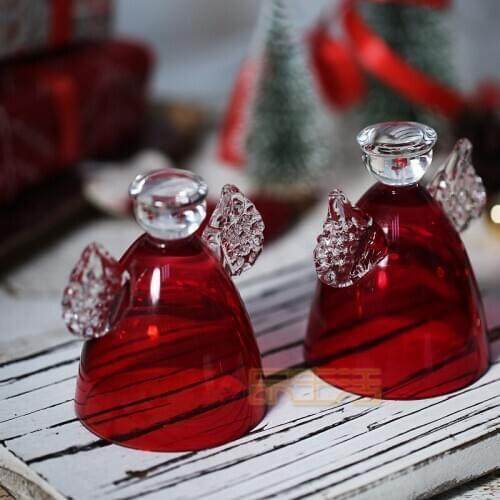 Christmas decorations Norwegian Crystal Glass with Angel Christmas Gift Christmas decorations in Red home decoration accessories
