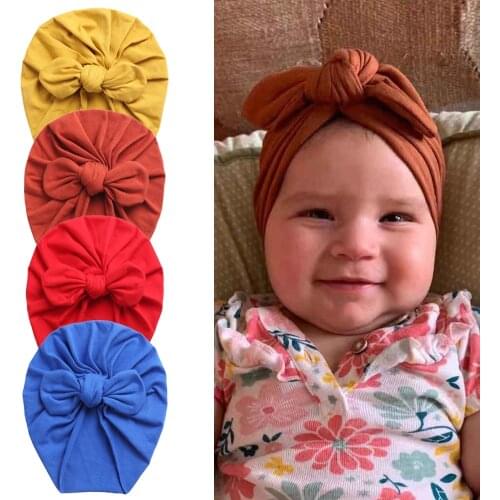 Newborn Baby Hat Headbands Baby Boys Girls Rabbit Ears Knotted Hat Beanie Headwear Accessories Infant Girls Soft Turban 2021