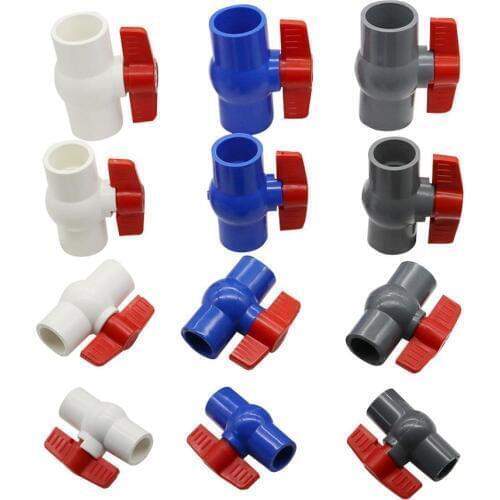 Inner Diameter 20/25/32/40mm PVC Ball Valve 3 Color Optional Slip Plumbing U-PVC Ball Valve Plastic Repair Connector Pipe Switch