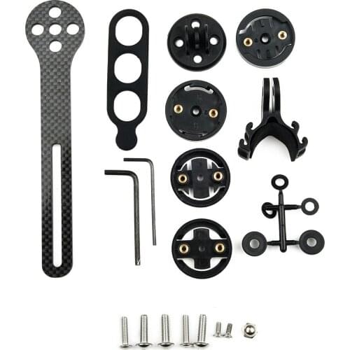 1Set Carbon Bicycle Road Bike Stem Extension Computer Mount Holder For GARMIN WAHOO Bryton 160*34mm With Adapter Screw