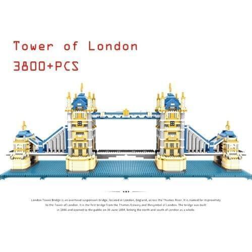 World Famous Architecture Tower Bridge of London Building Blocks Assemble Micro Particles Educational Toys Gifts For Children