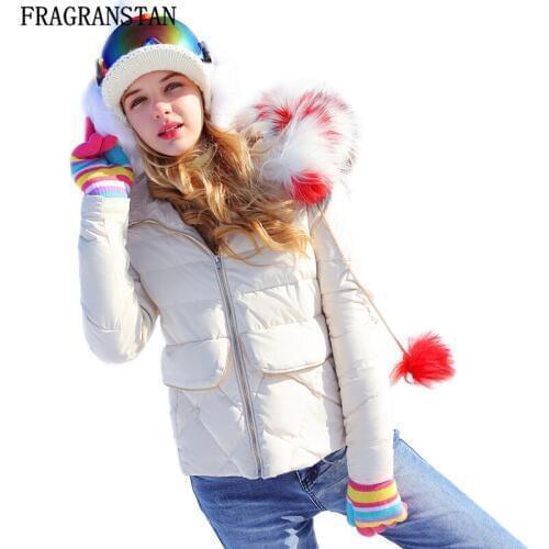 2018 Ladies Winter Fashion Luxurious Big Real Fur Collar White Duck Down Jacket Women Hooded Thick Warm Parkas Casual Coats Y154