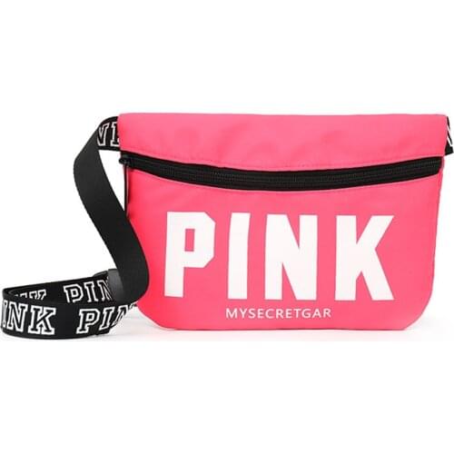 PINK Bag Womens Waist Bag Pink Fanny Pack Beach Diagonal Bag Card Holder Chest Bag Casual Heuptas Pockets Pouch Belt