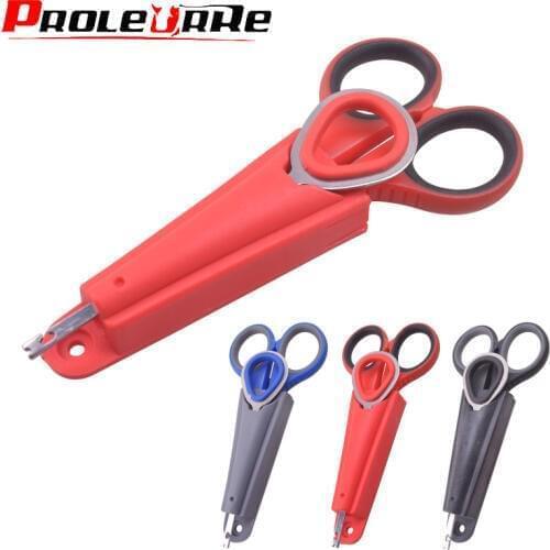 1Set Fishing Toolbox Stainless Steel Fishing Scissors Cut PE line Braid Line Lure Cutter Plies Multifunctional Hook remover