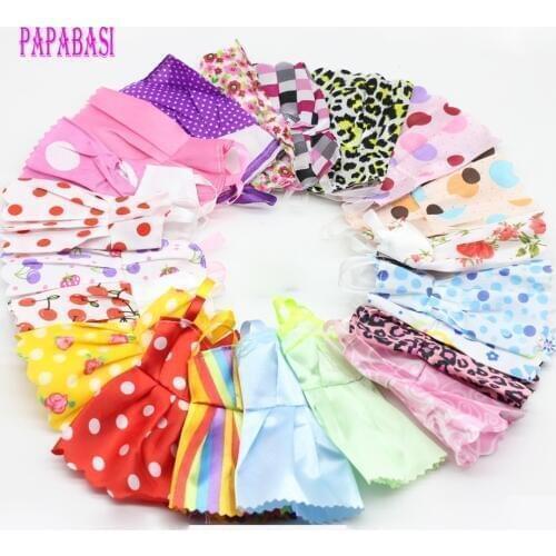 10PCS/set Mixed Style Handmade Doll Dress for 1/6 Barbies Fashion Summer Party Priness Dress Dolls Clothing