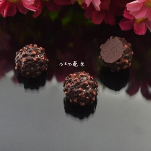100pcs/lot 15X18mm Simulation Resin Chocolate Truffle Cabochon For Scrapbooking Craft DIY Dollhouse Miniature Embellishment