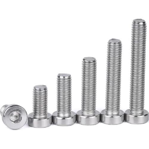 100pcs/lot M3 M4 M5 M6 DIN7984 Stainless steel low head hex socket cap screw allen screws