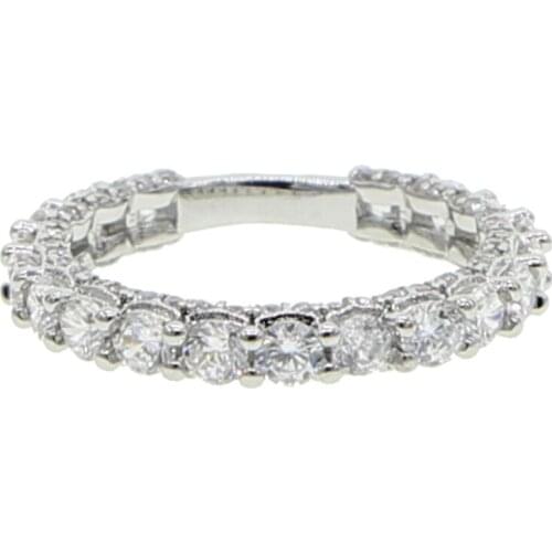 2020 Luxury Brand Jewelry White Color Inlay Cubic Zirconia shiny Ring for Women Wedding Engagement Rings USA Size