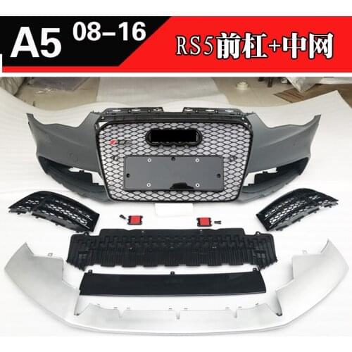 2021 Suitable For Audi 08-16 A5 Refitting S5 Rs5 Front Bar Enveloping Honeycomb Middle Net Fog Lamp Frame Lampshade