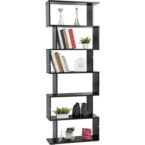 6-layer Corner Bookshelf Space-saving Storage Rack Bookcase Wall Organizer Storage Shelf Book Shelf For Home Office HWC