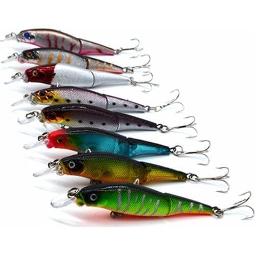 8pcs/lot 9.2cm/3.6in 7.6g/0.27oz Fishing Lures 9.2cm/7.5g fishing tackle 8 color Minnow fishing bait 6# Hook hard Bait