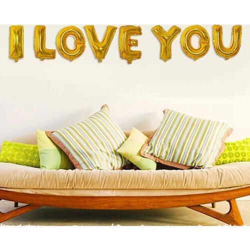 8pcs/lot I Love You Romantic Party Wedding Decoration Letter Shape Foil Helium Air Balloons Birthday Wedding Party Supplies