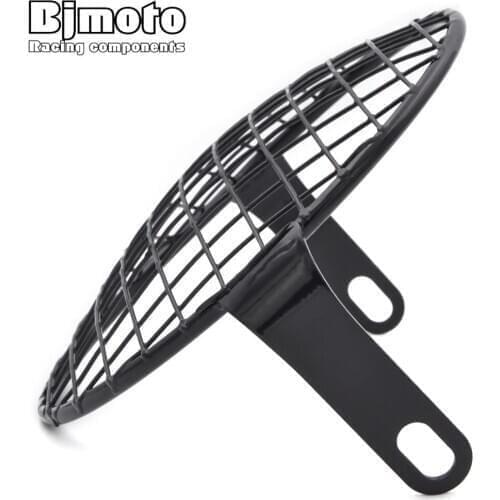 Lampshade 6.5 inch Metal Motorcycle Front Headlight Lamp Mesh Grille Cover Mask Square Grid For Harley Honda Cafe Racer Parts