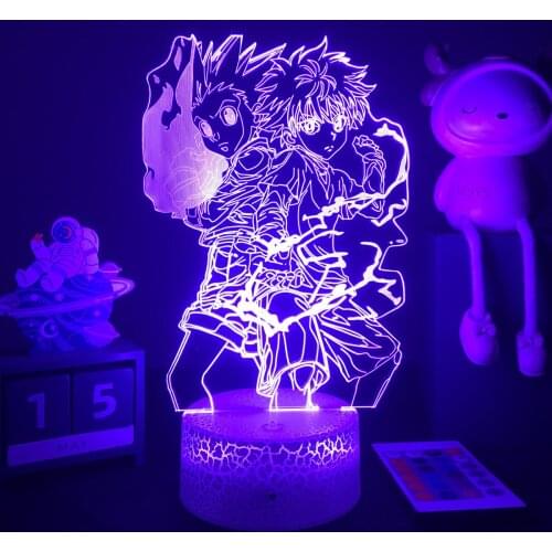 Anime Lamp Hunter X Hunter Gon and Killua Figure Nightlight for Kid Bedroom Decor Lighting Child Gift HxH Bedside Lamp