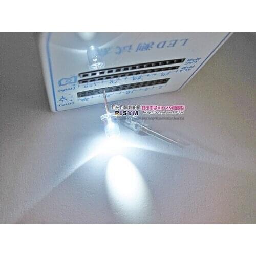 White light emitting diode / led 5mm / 5mm led brightness 7000mcd (# 66357)