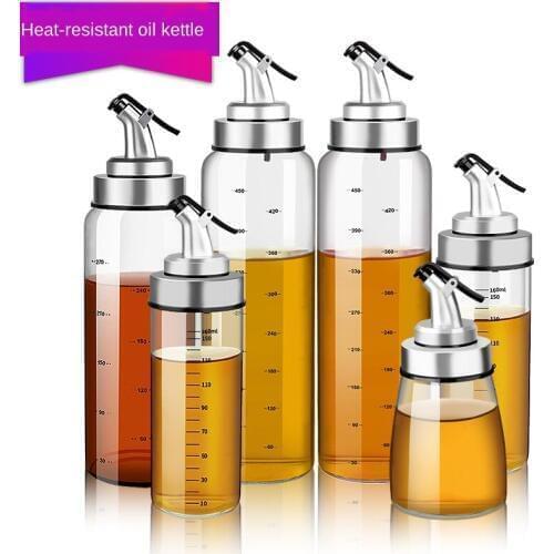 Household heat-resistant oil pot oil bottle glass spice box seasoning bottle kitchen supplies oil control metering seal