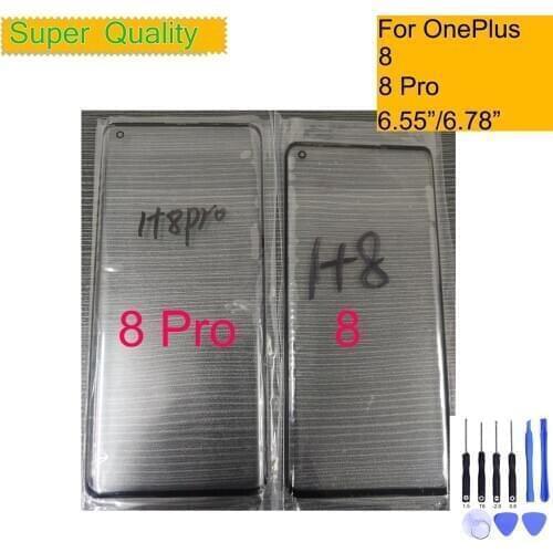 For Oneplus 8 Pro Touch Screen Panel Front Outer Glass LCD Lens Replacement For Oneplus 8 Glass Outer