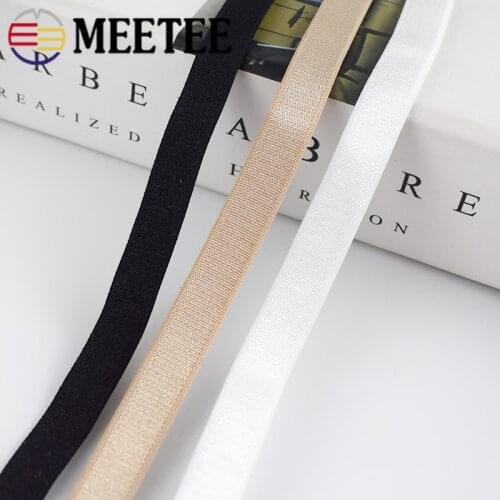 Meetee 20/50M 10/15/18mm Nylon Elastic Band for Underwear Shoulder Strap Bra Spring Bands DIY Garment Belt Rubber Tape Accessory