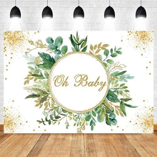 Yeele Photocall Oh Baby Birthday Backdrop Gold Spot Flower Portrait Party Decor Photography Background Photo Studio Photographic