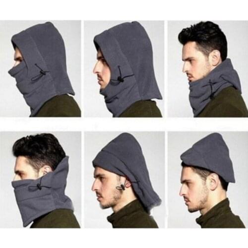GAOKE Unisex Women Men Polar Fleece Hood Hat Casual Beanie Ski Snow Cap Snood Scarf Warmer Thermal