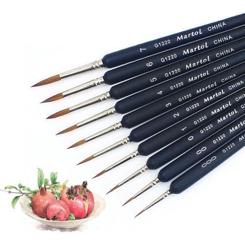 10 Pcs/set Hook Line Fine Paint Brush Set Watercolor Brush Pen Artist Gouche Brushes for Acrylic Oil Painting Art Supplies