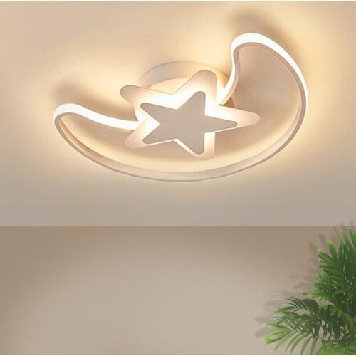 Creative Boys' And Girls' Room Lighting Simple Modern Stars Moon Childrens Lamp Childrens Bedroom Lamp Led Ceiling Lamp modern