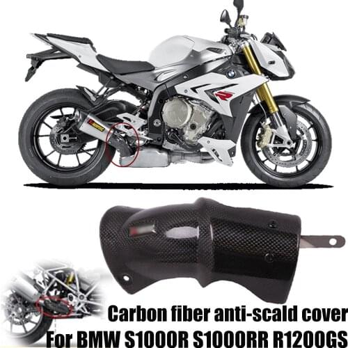 Motorcycle exhaust pipe cover Carbon fiber anti-scald cap Heat shield rustproof shell For BMW S1000RR S1000R R1200GS S1000 RR