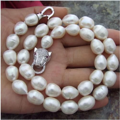 Fashion 11-13 mm natural white baroque pearl necklace 18