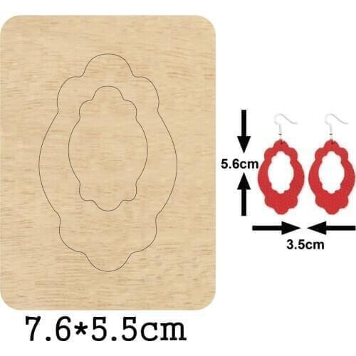 Irregular Big Hoop Dangle Earrings Cutting Wooden Mold Hollow Out Loop Earring Wood Dies For DIY Leather Cloth Paper Crafts 2020