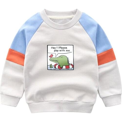 New Children Sweatshirt Boy Terry Cotton T-Shirt Outdoor Sport Long Sleeve Cartoon Top Infants 2 3 4 5 6 Years Boutique Clothes
