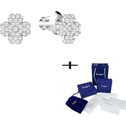 New Exquisite Simple Crystal Romantic Flower Earrings Fashion Elegant Lady Jewelry Valentines Day Gift