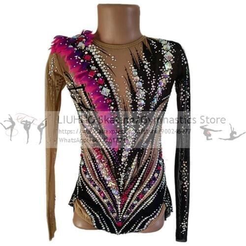 LIUHUO Figure Skating Dress Womens Girls Ice Skating Performance Rhythmic Gymnastics Competition Dance Leotard Artistic Costume