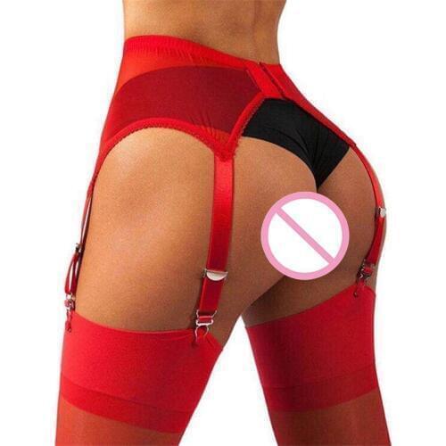 XXL Women high waist 6belt garter Mesh Suspender Belt Elastic Sexy Lingerie Garters Femme Night Clubwear camisas Thigh-Highs