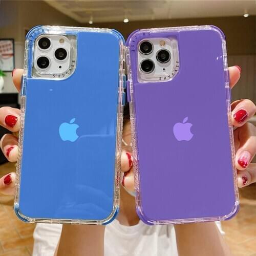 Shockproof Bumper Phone Case For iPhone 12Pro 11 12 Pro Max XR XS Max X 7 8 Plus SE 2020 12Mini 11Pro 11 Transparent Back Cover