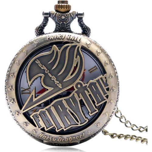 Retro Bronze Quartz Pocket Watch Anime Kids Japan Fashion Fairy Tail Natsu Dragneel Men Pendant Women Necklace Cartoon Gift