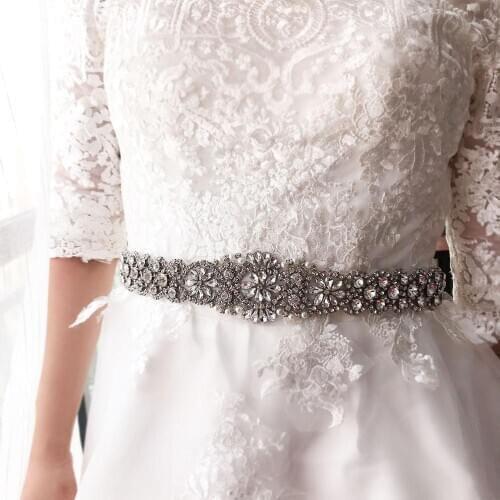 Luxury Crystal Bridal Belt Handmade Rhinestone Pearls Wedding Sash Belt For Women Bridals Dresses Accessories