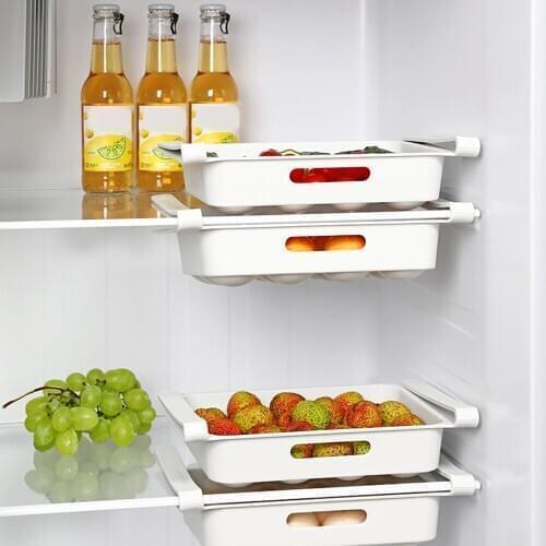 Fruit Egg Storage Rack Box Fridge Freezer Shelf Holder Space Saver Storage Box Drawer Space Saver Kitchen Organizer Tools