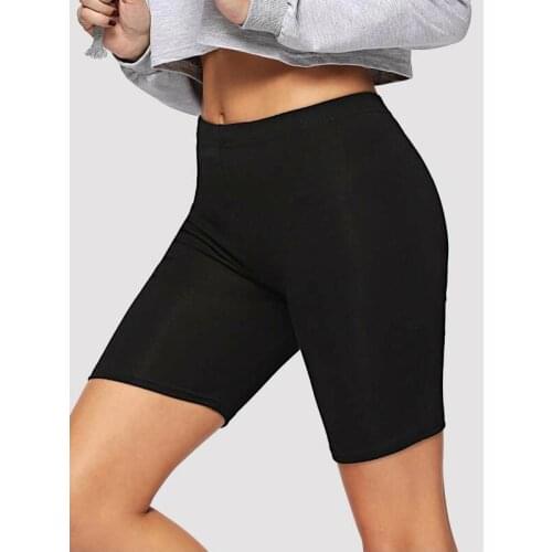 Shorts Female Summer Shorts Thin Fitness Casual Biker Shorts Slim Knee-Length Bottoms Black Cycling Sports Shorts Streetwear