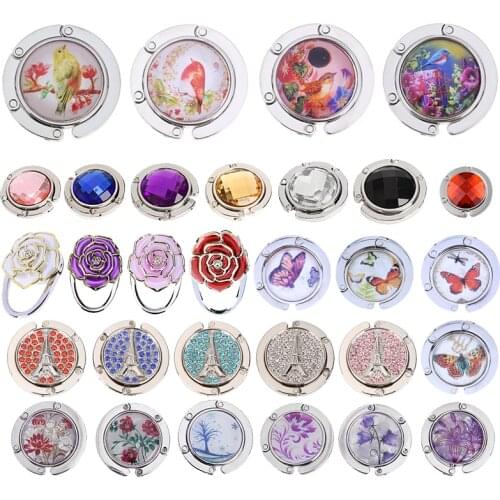 Portable Handbag Hook Foldable Desk Bag Purse Metal Holder Hanger Gifts Clothes rack Multi-style crochet