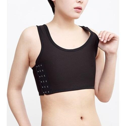 Sports Bra Fitness Top Tight Chest Binder Adjustable Tank Top Short Bustiers Tomboy Les Gym Running Undershirt With Elastic Band
