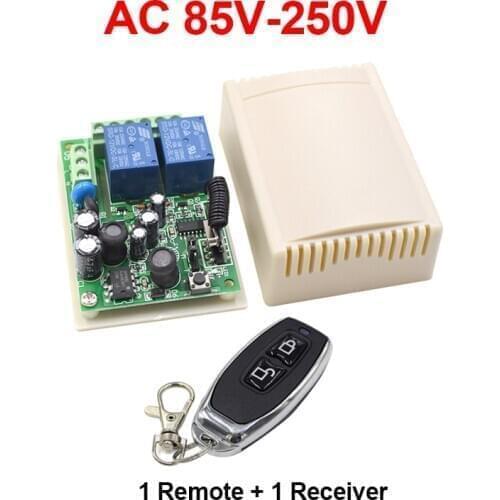 433MHz Universal Wireless Remote AC 110V 220V 2CH rf Relay and Transmitter Remote Control Garage/gate/Light/Fan/Home appliance