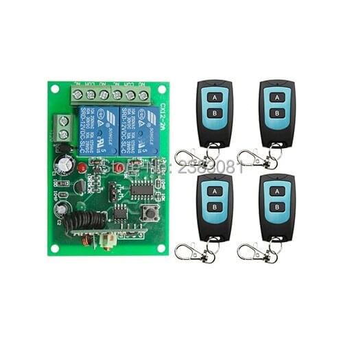 Universal DC12V 2CH 10A Remote Control Switch Relay Output Radio Receiver Module and Waterproof Transmitter Toggle Momentary